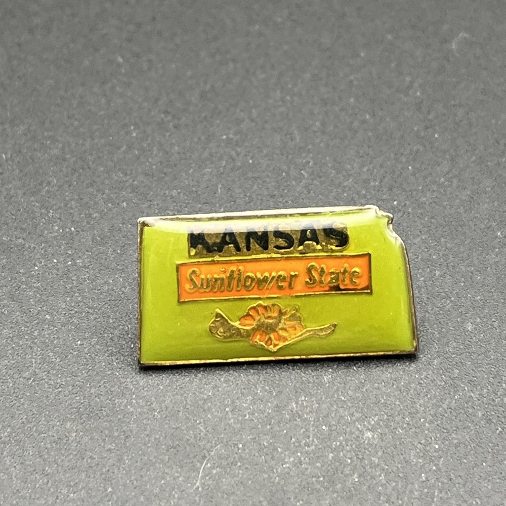 Kansas Sunflower State Outline United States Of America Lapel Hat Pin